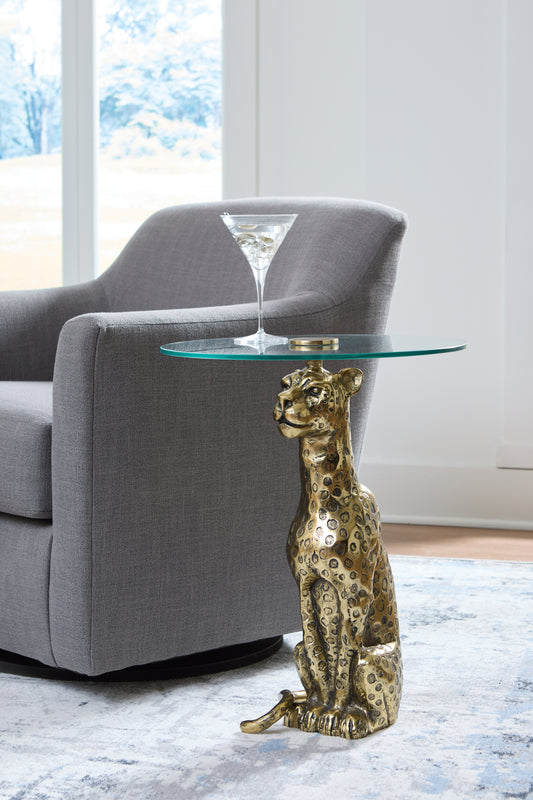 Cape Furniture Outlet - Ashley Furniture - Vallain Accent Table - Accent Table / Antique Gold Finish - A4000605