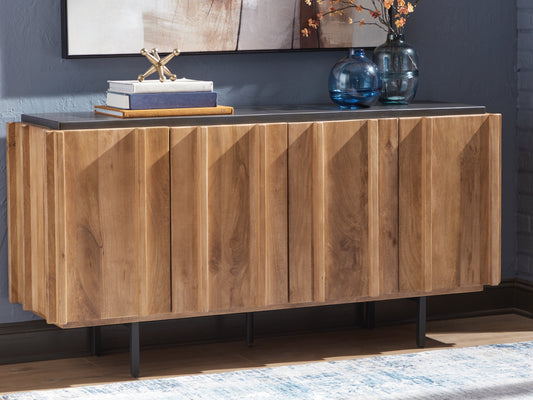Cape Furniture Outlet - Ashley Furniture - Quintavious Accent Cabinet - Accent Cabinet / Brown/Charcoal - A4000685
