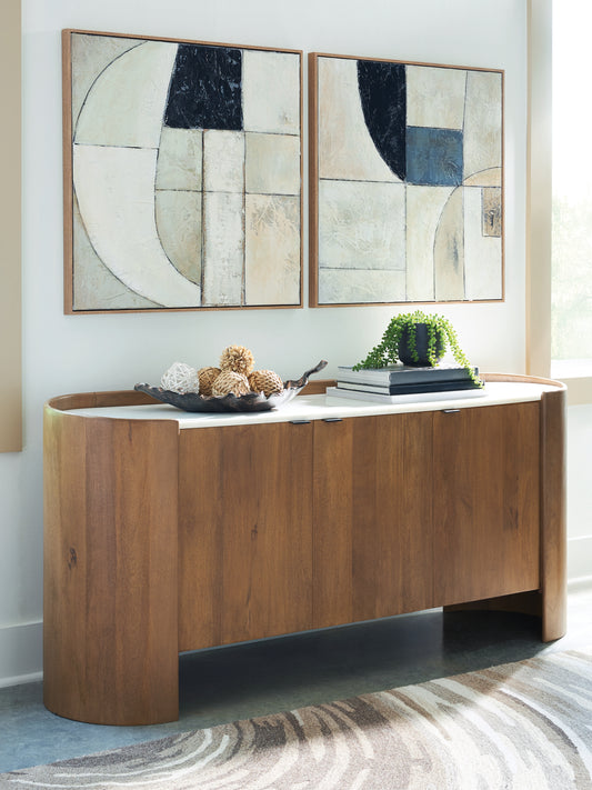 Cape Furniture Outlet - Ashley Furniture - Fitzroy Accent Cabinet - Accent Cabinet / Brown/White - A4000688