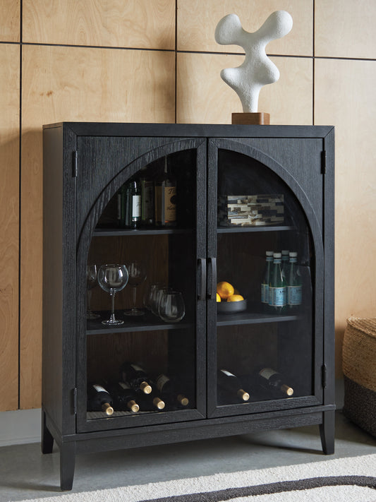 Cape Furniture Outlet - Ashley Furniture - Armenleigh Accent Cabinet - Bar Cabinet / Black/Brown - A4000702