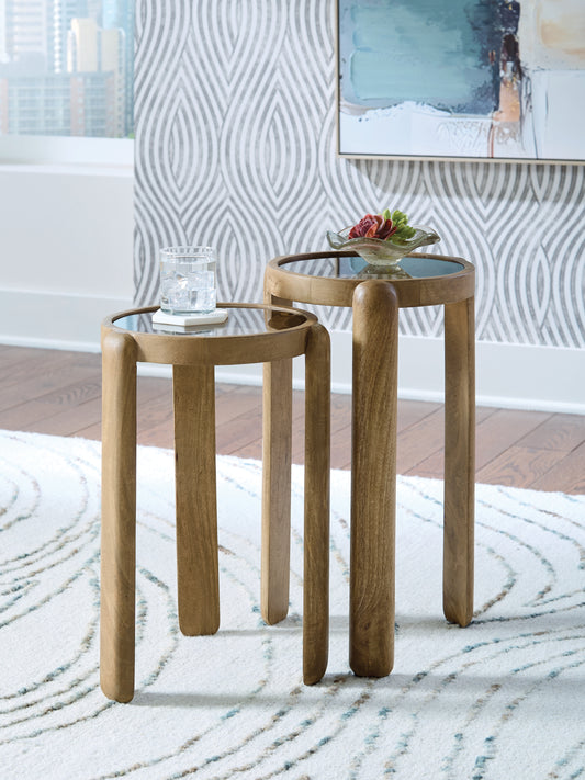 Cape Furniture Outlet - Ashley Furniture - Jossor Accent Table (Set of 2) - Accent Table Set (Set of 2) / Light Brown - A4000726