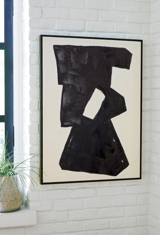 Cape Furniture Outlet - Ashley Furniture - Garviery Wall Decor - Wall Art / Black/Cream - A8000385