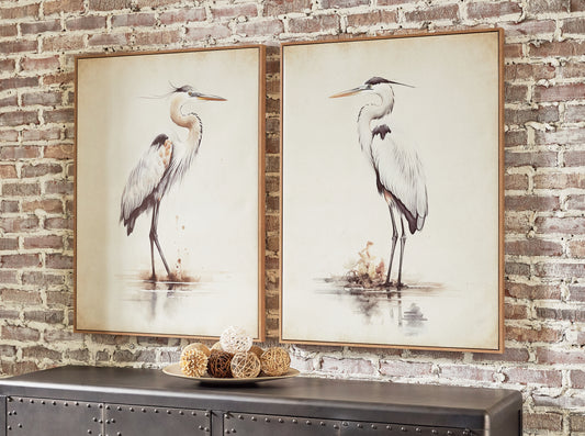 Cape Furniture Outlet - Ashley Furniture - Aubinell Wall Decor - Wall Art Set (Set of 2) / Beige - A8000414