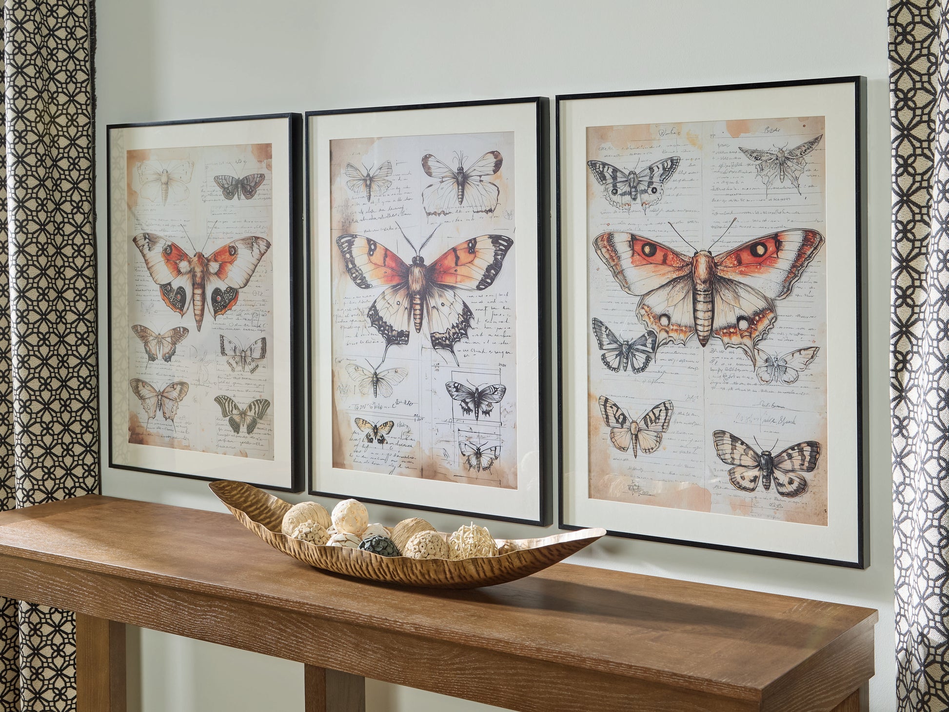 Cape Furniture Outlet - Ashley Furniture - Jossletts Wall Decor - Wall Art Set (3/CN) / Orange/Black/Ivory - A8000490