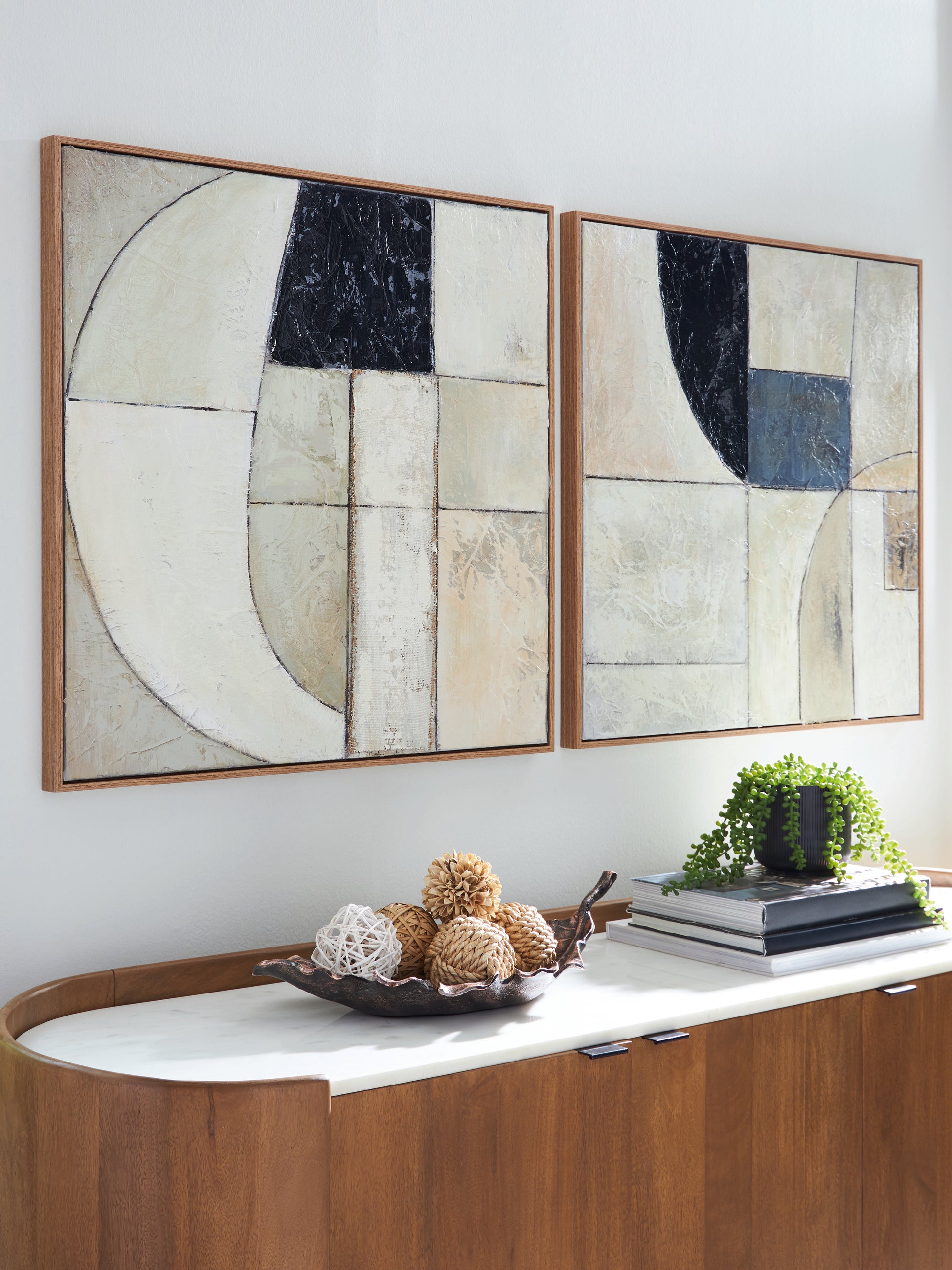 Cape Furniture Outlet - Ashley Furniture - Bexlen Wall Decor - Wall Art Set (Set of 2) / Tan/Taupe/Black - A8000498