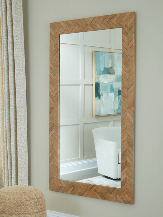 Cape Furniture Outlet - Ashley Furniture - Waylane Mirror - Floor Mirror / Brown - A8010347