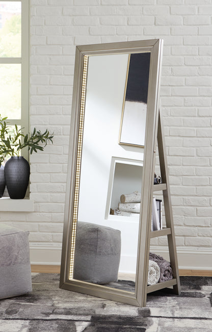 Cape Furniture Outlet - Ashley Furniture - Evesen Mirror - Floor Standing Mirror/Storage / Black - A8010384