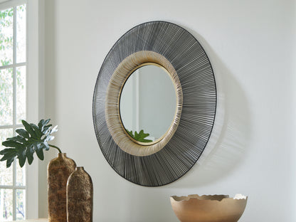 Cape Furniture Outlet - Ashley Furniture - Dallmen Mirror - Accent Mirror / Black/Gold Finish - A8010407