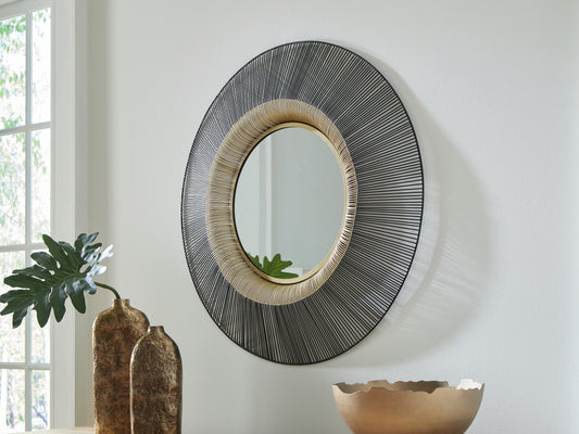 Cape Furniture Outlet - Ashley Furniture - Dallmen Mirror - Accent Mirror / Black/Gold Finish - A8010407