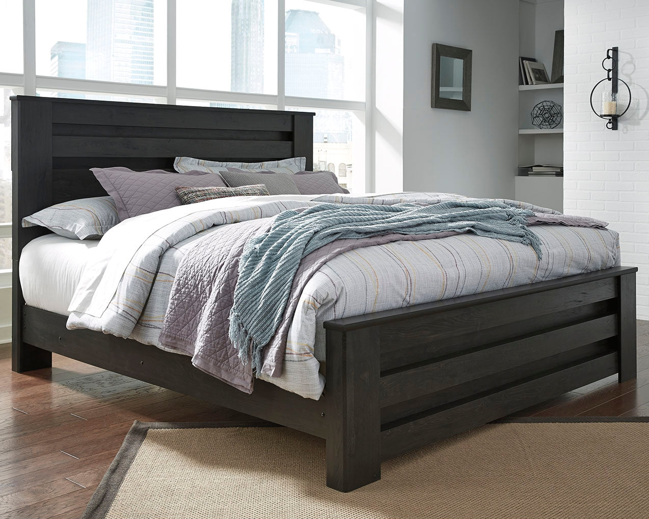 Cape Furniture Outlet - Ashley Furniture - Brinxton Bedroom - King Panel Bed / Charcoal - B249B4