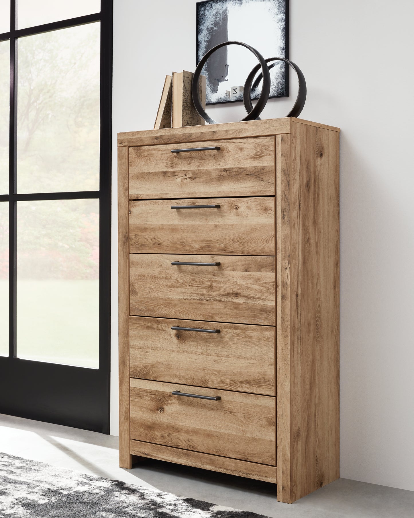 Cape Furniture Outlet - Ashley Furniture - Hyanna Bedroom - Five Drawer Chest / Tan Brown - B1050-46