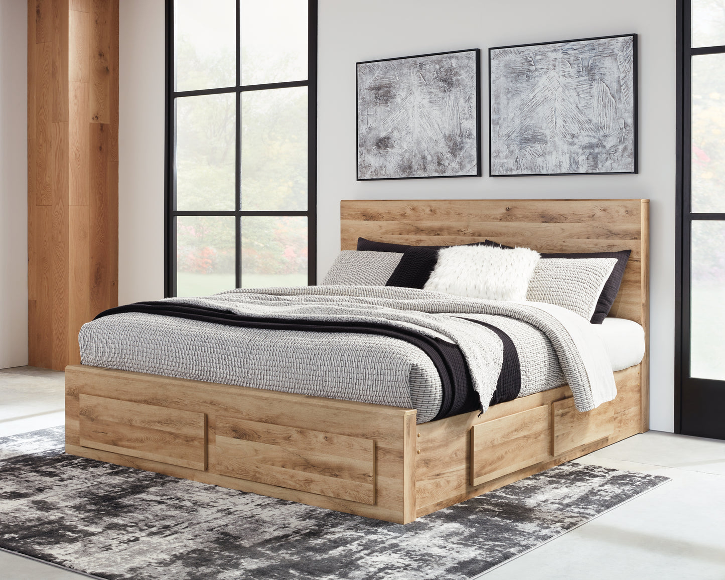 Cape Furniture Outlet - Ashley Furniture - Hyanna Bedroom - Queen Panel Storage Bed with 1 Under Bed Storage Drawer / Tan Brown - B1050B6