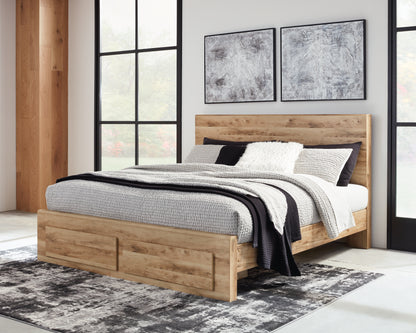 Cape Furniture Outlet - Ashley Furniture - Hyanna Bedroom - King Panel Storage Bed / Tan Brown - B1050B11