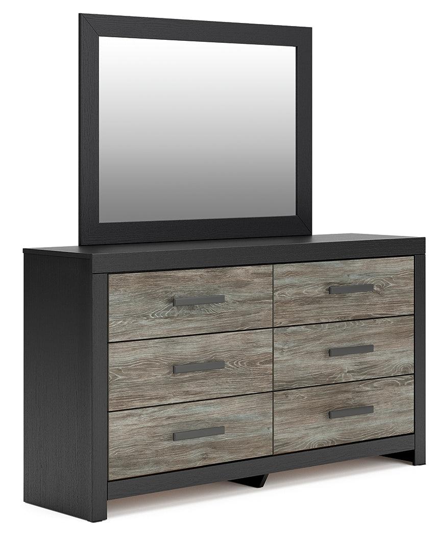 Cape Furniture Outlet - Ashley Furniture - Broachmyn Bedroom - Dresser and Mirror / Black/Gray - PCB1118B1