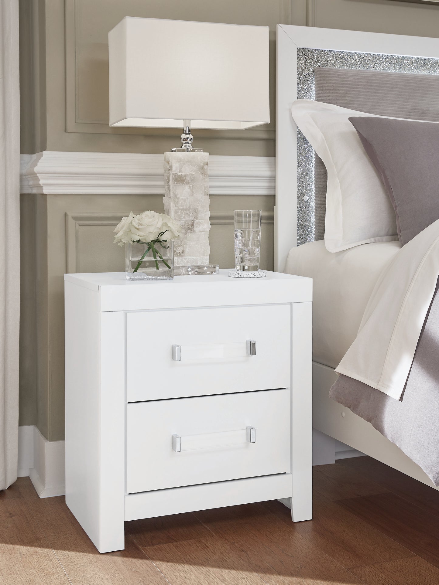 Cape Furniture Outlet - Ashley Furniture - Maeling Bedroom - Two Drawer Night Stand / White - PCB1119-92