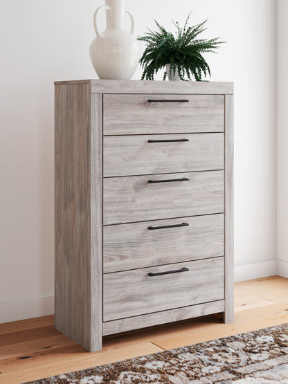 Cape Furniture Outlet - Ashley Furniture - Broachmyn Bedroom - Five Drawer Chest / Gray - PCB1120-46