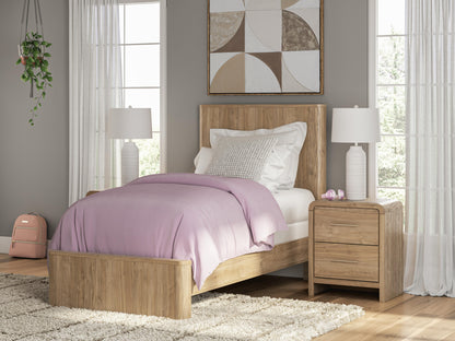 Cape Furniture Outlet - Ashley Furniture - Gramburg Bedroom - Twin Panel Bed / Warm Natural Brown - PCB1121B2