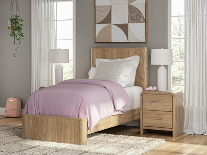 Cape Furniture Outlet - Ashley Furniture - Gramburg Bedroom - Twin Panel Platform Bed / Warm Natural Brown - PCB1121B8
