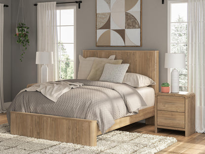 Cape Furniture Outlet - Ashley Furniture - Gramburg Bedroom - Queen Panel Platform Bed / Warm Natural Brown - PCB1121B10