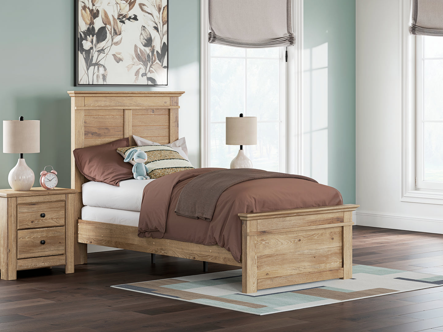 Cape Furniture Outlet - Ashley Furniture - Makidern Bedroom - Twin Panel Bed / Tan - PCB1170B18
