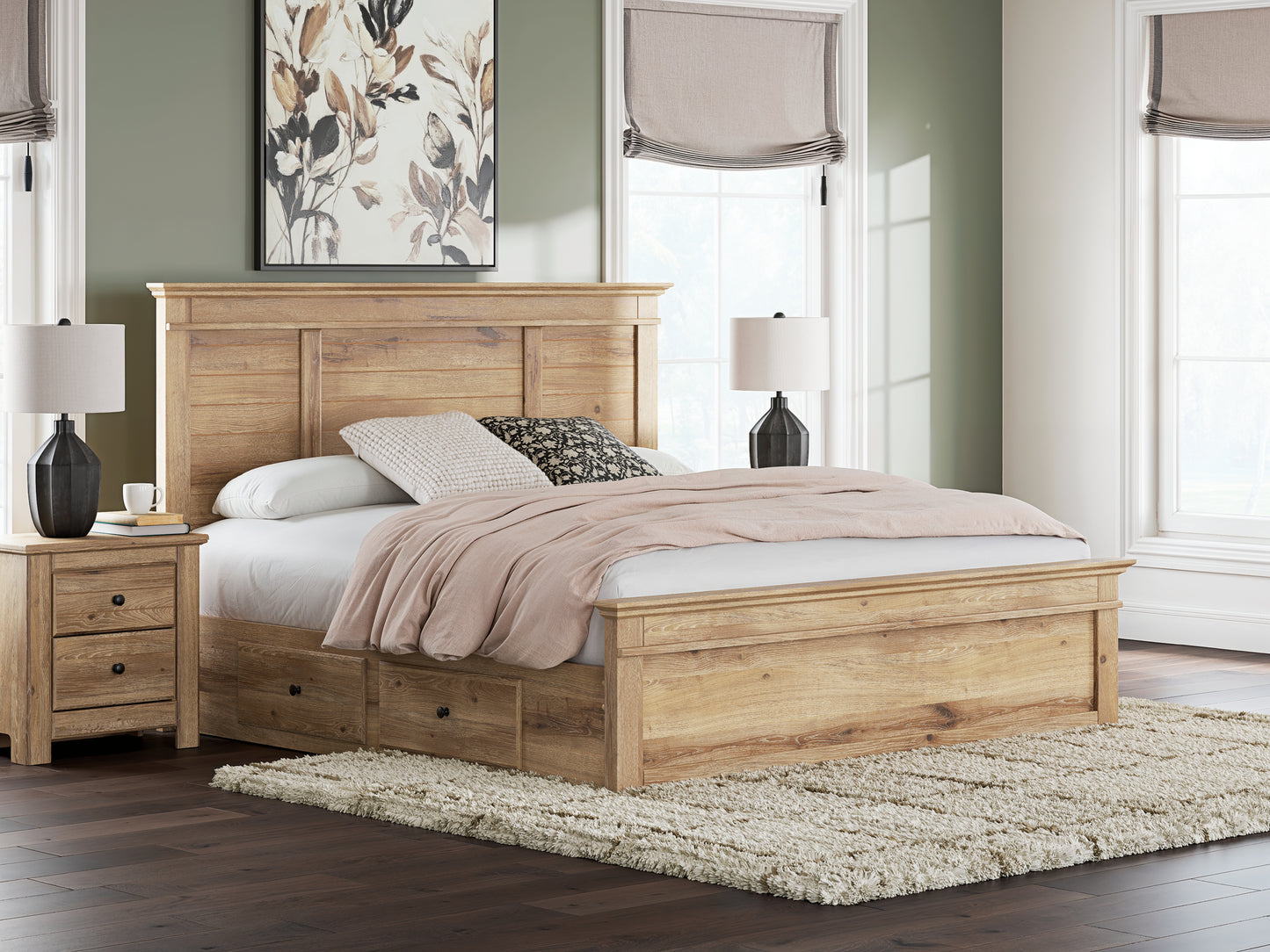 Cape Furniture Outlet - Ashley Furniture - Makidern Bedroom - King Panel Storage Bed / Tan - PCB1170B17