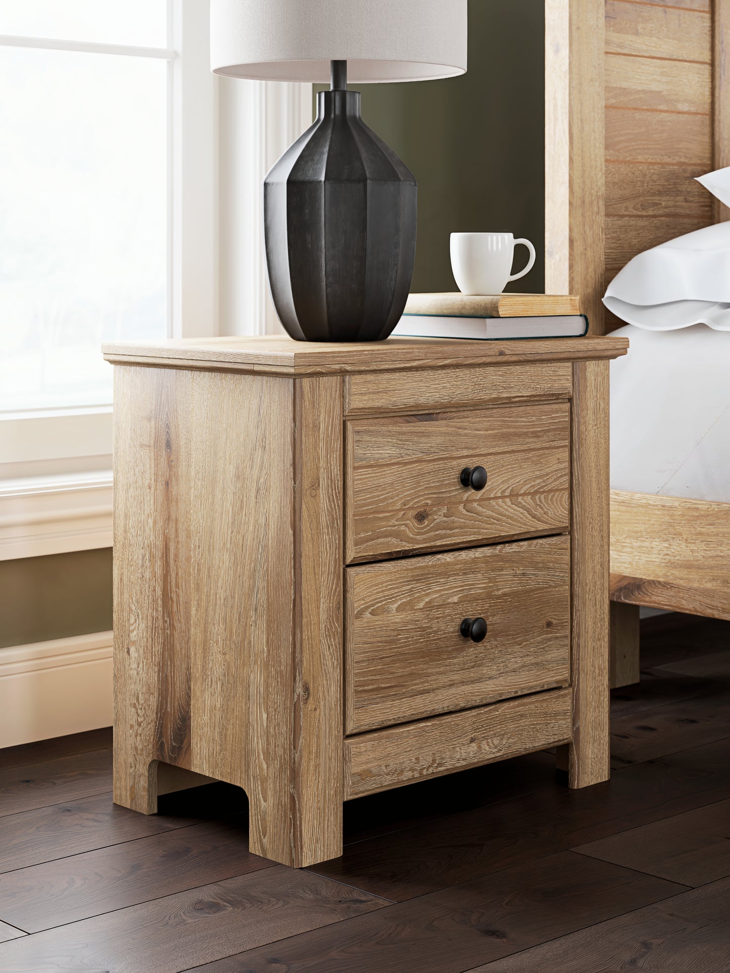 Cape Furniture Outlet - Ashley Furniture - Makidern Bedroom - Two Drawer Night Stand / Tan - PCB1170-92