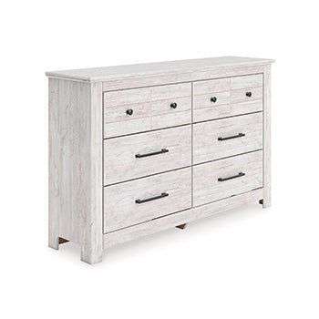 Cape Furniture Outlet - Ashley Furniture - Makidern Bedroom - Six Drawer Dresser / Whitewash - PCB1171-31