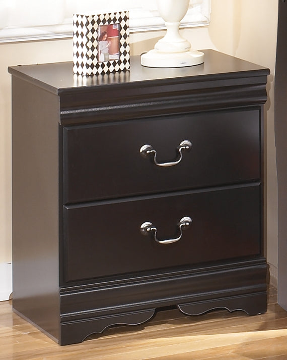 Cape Furniture Outlet - Ashley Furniture - Huey Vineyard Bedroom - Two Drawer Night Stand / Black - B128-92