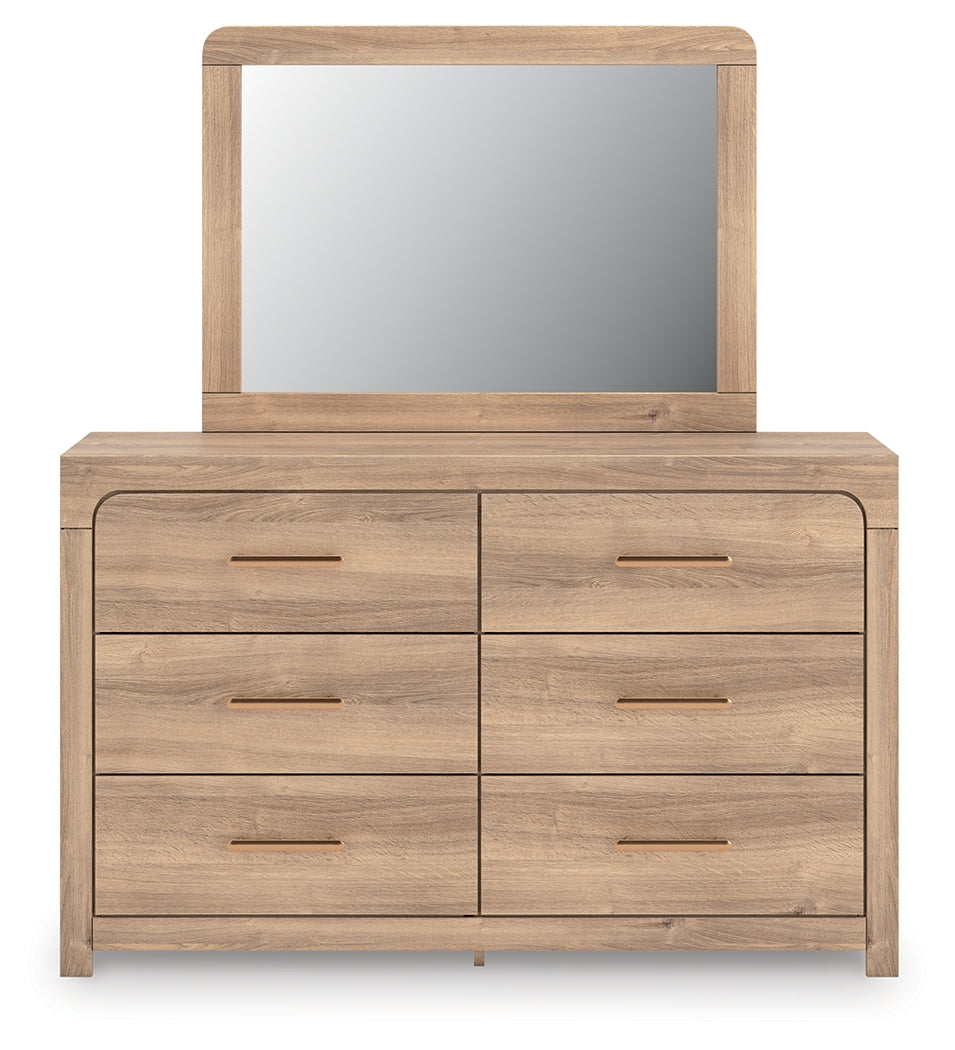 Cape Furniture Outlet - Ashley Furniture - Kinlanni Bedroom - Dresser and Mirror / Tan - PCB1360B1