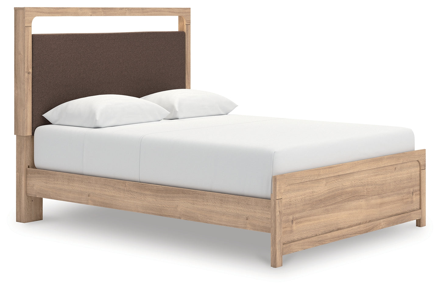 Cape Furniture Outlet - Ashley Furniture - Kinlanni Bedroom - Queen Upholstered Platform Bed / Tan - PCB1360B10