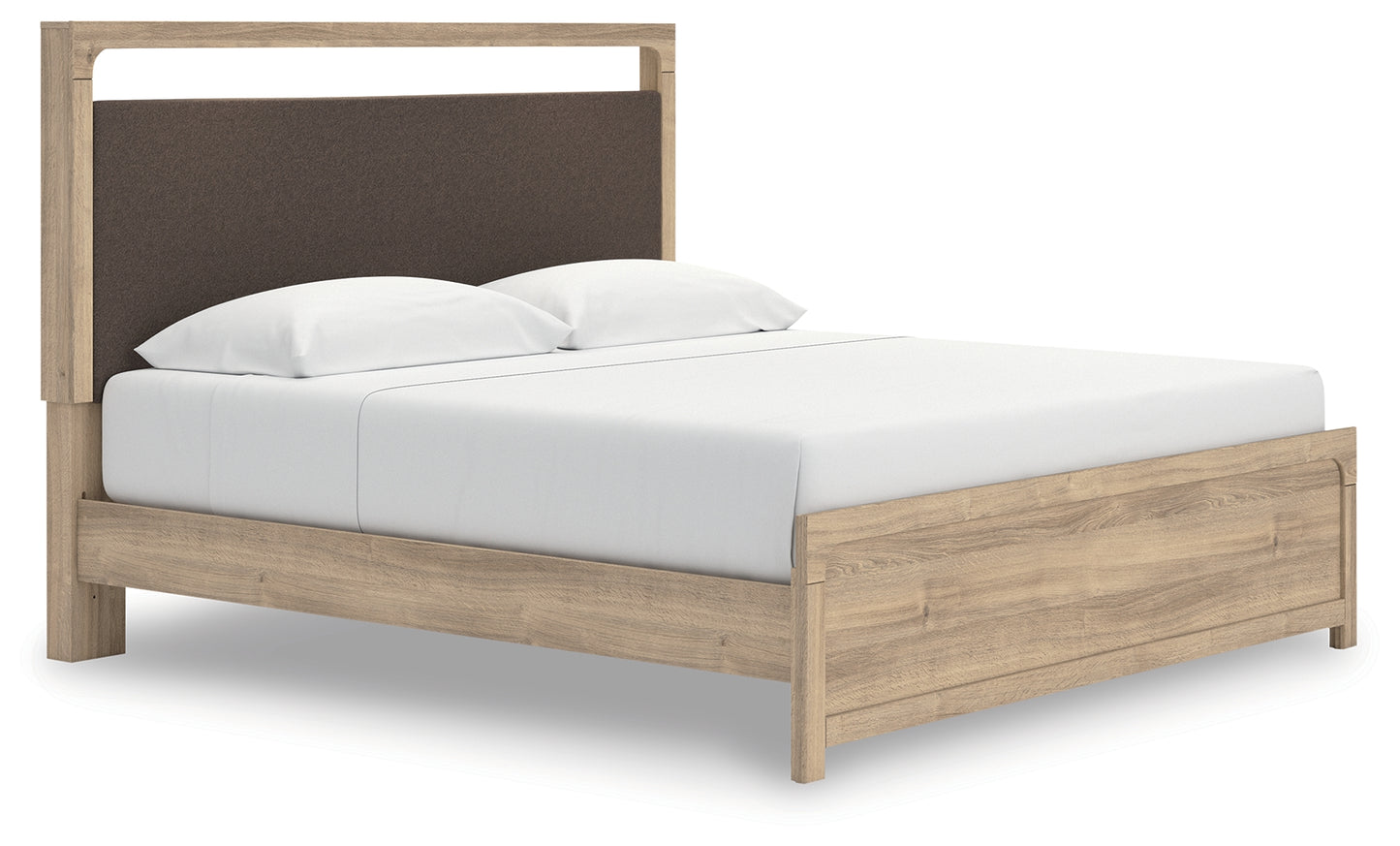 Cape Furniture Outlet - Ashley Furniture - Kinlanni Bedroom - King Upholstered Platform Bed / Tan - PCB1360B16