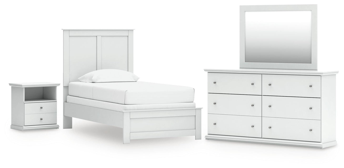 Cape Furniture Outlet - Ashley Furniture - Bostwick Shoals Twin Panel Bed, Dresser, Mirror and Nightstand - Twin Panel Bed, Dresser, Mirror and Nightstand - B139B60