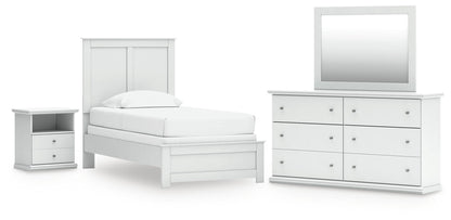 Cape Furniture Outlet - Ashley Furniture - Bostwick Shoals Twin Panel Bed, Dresser, Mirror and Nightstand - Twin Panel Bed, Dresser, Mirror and Nightstand - B139B60