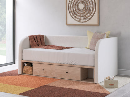 Cape Furniture Outlet - Ashley Furniture - Arloster Bedroom - Full Upholstered Day Bed with Storage / Tan/White - PCB1566B11