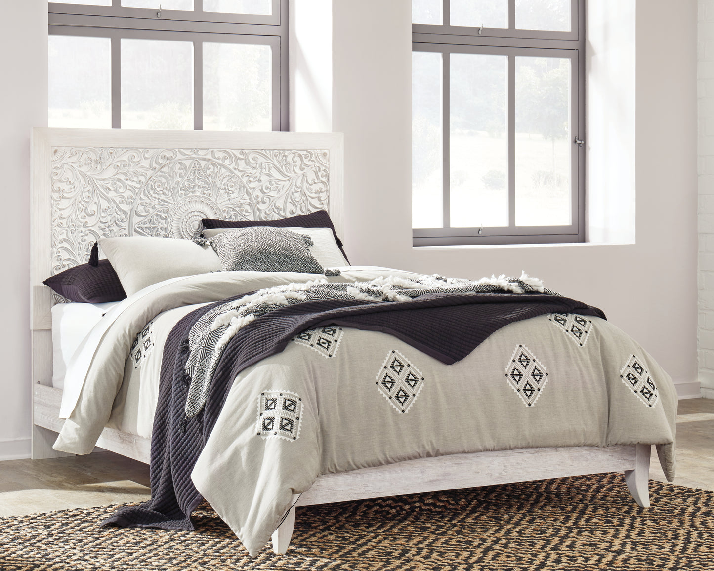 Cape Furniture Outlet - Ashley Furniture - Paxberry Bedroom - Queen Panel Bed / Whitewash - B181B6