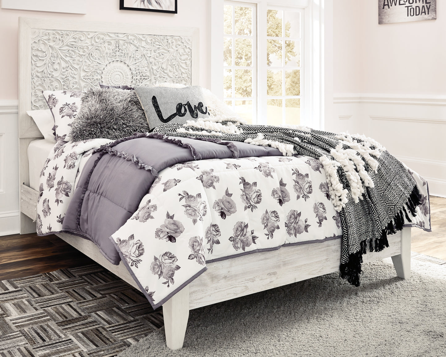 Cape Furniture Outlet - Ashley Furniture - Paxberry Bedroom - Dresser and Mirror / Whitewash - B181B8