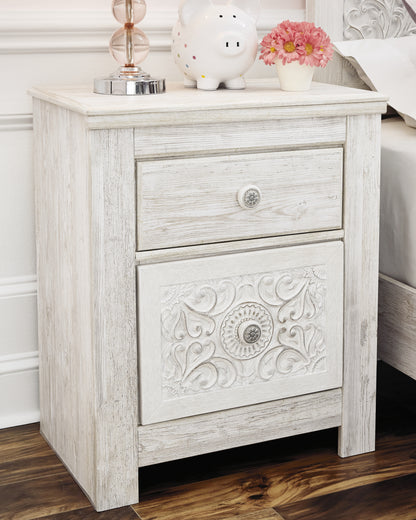 Cape Furniture Outlet - Ashley Furniture - Paxberry Bedroom - Two Drawer Night Stand / Whitewash - B181-92