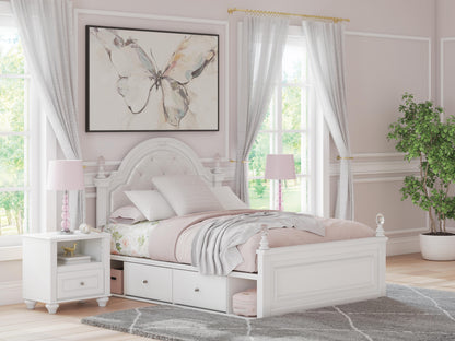 Cape Furniture Outlet - Ashley Furniture - Kozlani Bedroom - Full Upholstered Panel Bed with Storage / White - PCB1819B18