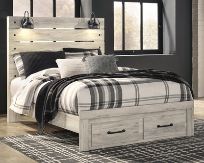 Cape Furniture Outlet - Ashley Furniture - Cambeck Bedroom - Queen Panel Bed with 2 Storage Drawers / Whitewash - B192B8