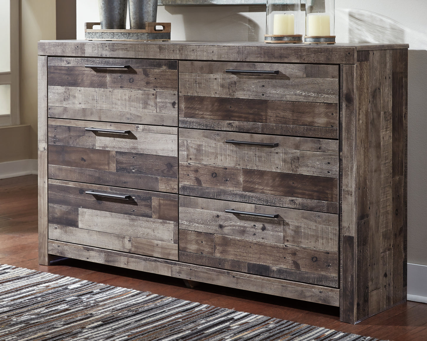 Cape Furniture Outlet - Ashley Furniture - Derekson Bedroom - Six Drawer Dresser / Multi Gray - B200-31