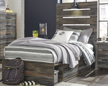 Cape Furniture Outlet - Ashley Furniture - Drystan Bedroom - Twin Panel Bed with 4 Storage Drawers / Multi - B211B11
