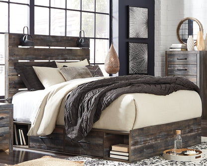 Cape Furniture Outlet - Ashley Furniture - Drystan Bedroom - Queen Panel Bed with 2 Storage Drawers / Multi - B211B10