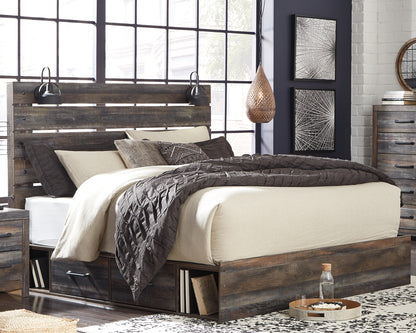 Cape Furniture Outlet - Ashley Furniture - Drystan Bedroom - King Panel Bed with 2 Storage Drawers / Multi - B211B15