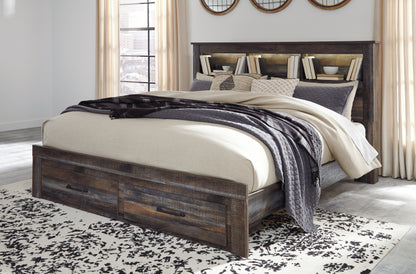Cape Furniture Outlet - Ashley Furniture - Drystan Bedroom - King Bookcase Bed with 2 Storage Drawers / Multi - B211B27