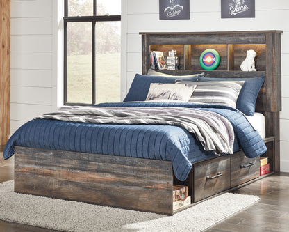 Cape Furniture Outlet - Ashley Furniture - Drystan Bedroom - Full Bookcase Bed with 4 Storage Drawers / Multi - B211B45