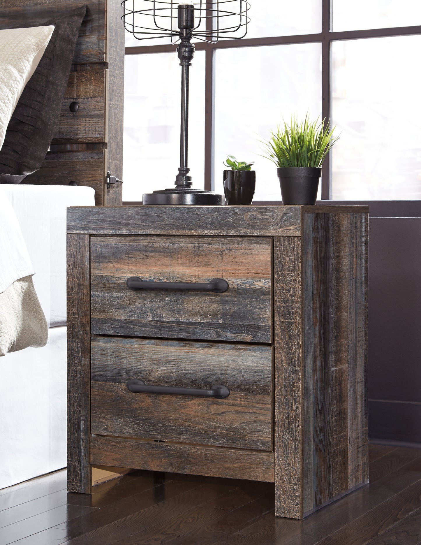 Cape Furniture Outlet - Ashley Furniture - Drystan Bedroom - Two Drawer Night Stand / Multi - B211-92