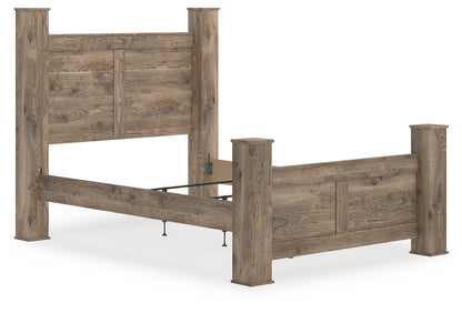 Cape Furniture Outlet - Ashley Furniture - Rusticott Bedroom - Queen Poster Bed / Brown - PCB2260B4