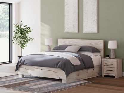Cape Furniture Outlet - Ashley Furniture - Lawroy Bedroom - King Panel Bed with Storage / Light Natural - B2310B12