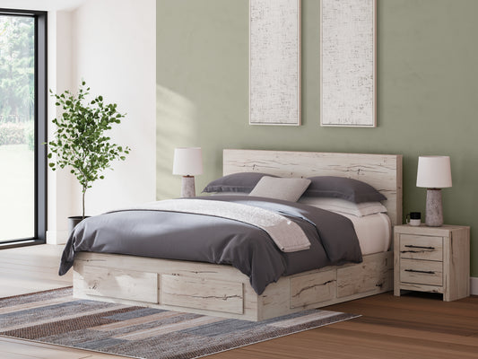 Cape Furniture Outlet - Ashley Furniture - Lawroy Bedroom - Full Panel Bed with Storage / Light Natural - B2310B43