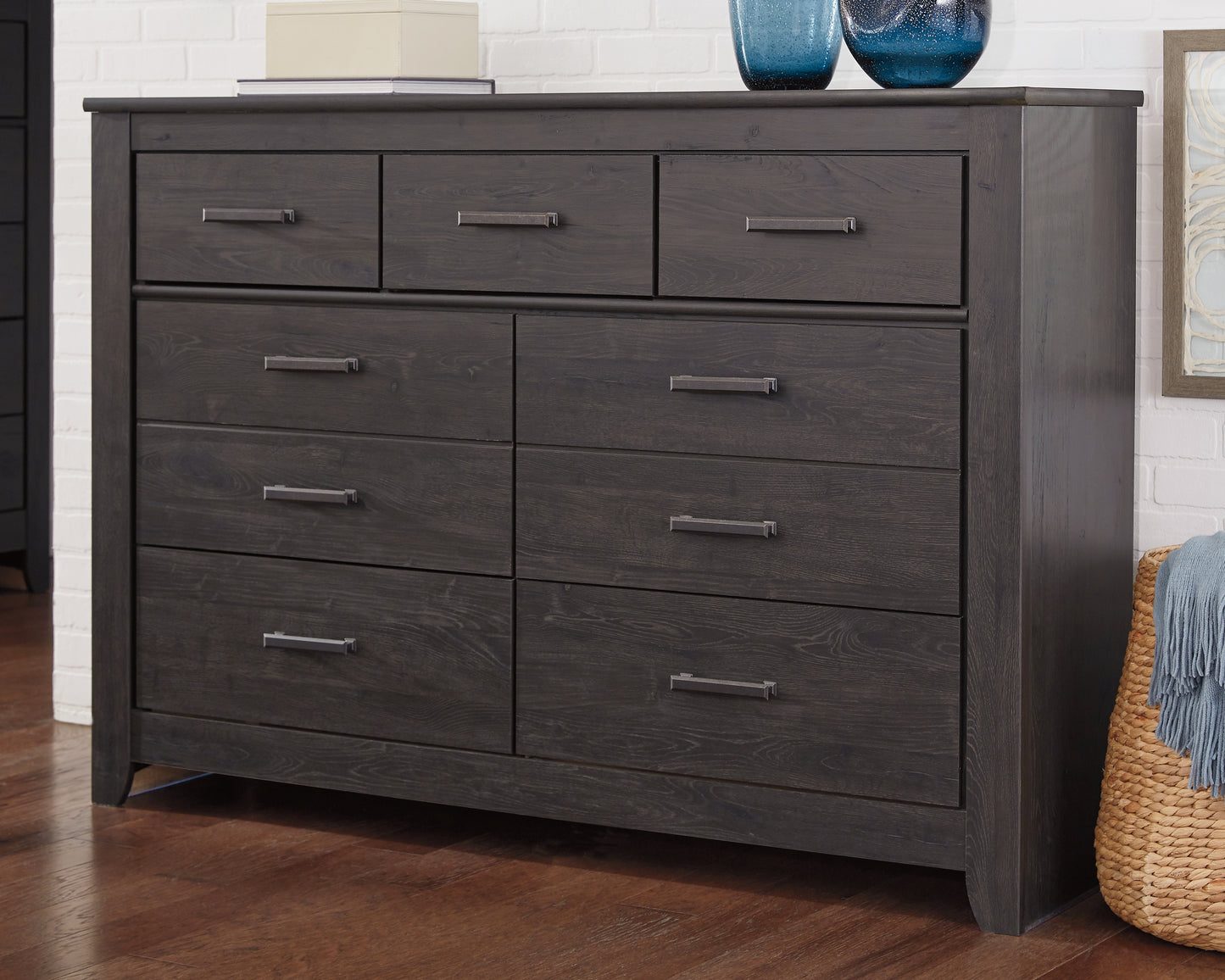 Cape Furniture Outlet - Ashley Furniture - Brinxton Bedroom - Seven Drawer Dresser / Charcoal - B249-31